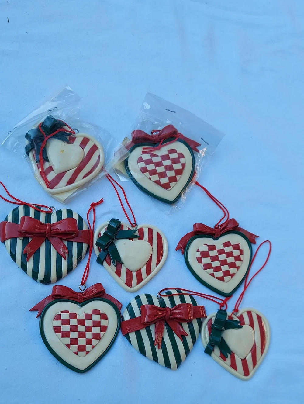 Heart Ornaments-  8 Set